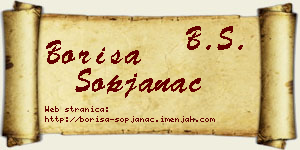 Boriša Sopjanac vizit kartica